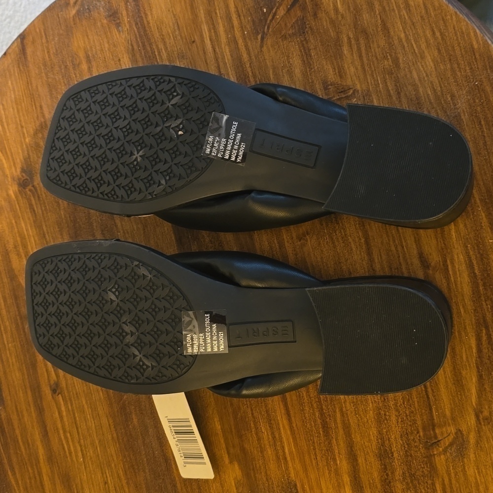 Esprit| Womens Black Square Toe Slip On Heel Slides Careerwear Thongs Sz.8.5 - Picture 9 of 11